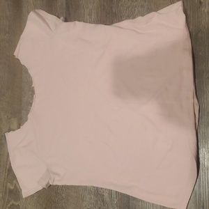 A pink off shoulder cut shirt for kids